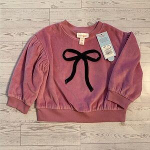 🎀 Cat & Jack Mauve Sweater with Black Bow 🎀